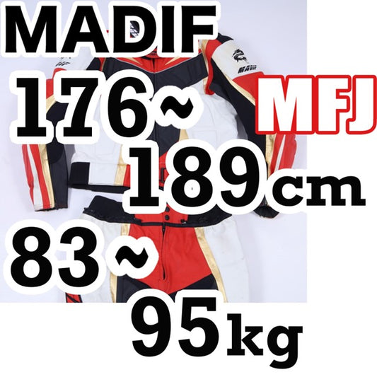 60 セパレート 2ピース レザーレーシングスーツ 革ツナギ MADIF マディフ